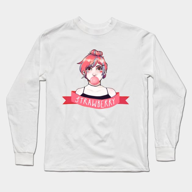 strawberry Long Sleeve T-Shirt by Eimphee